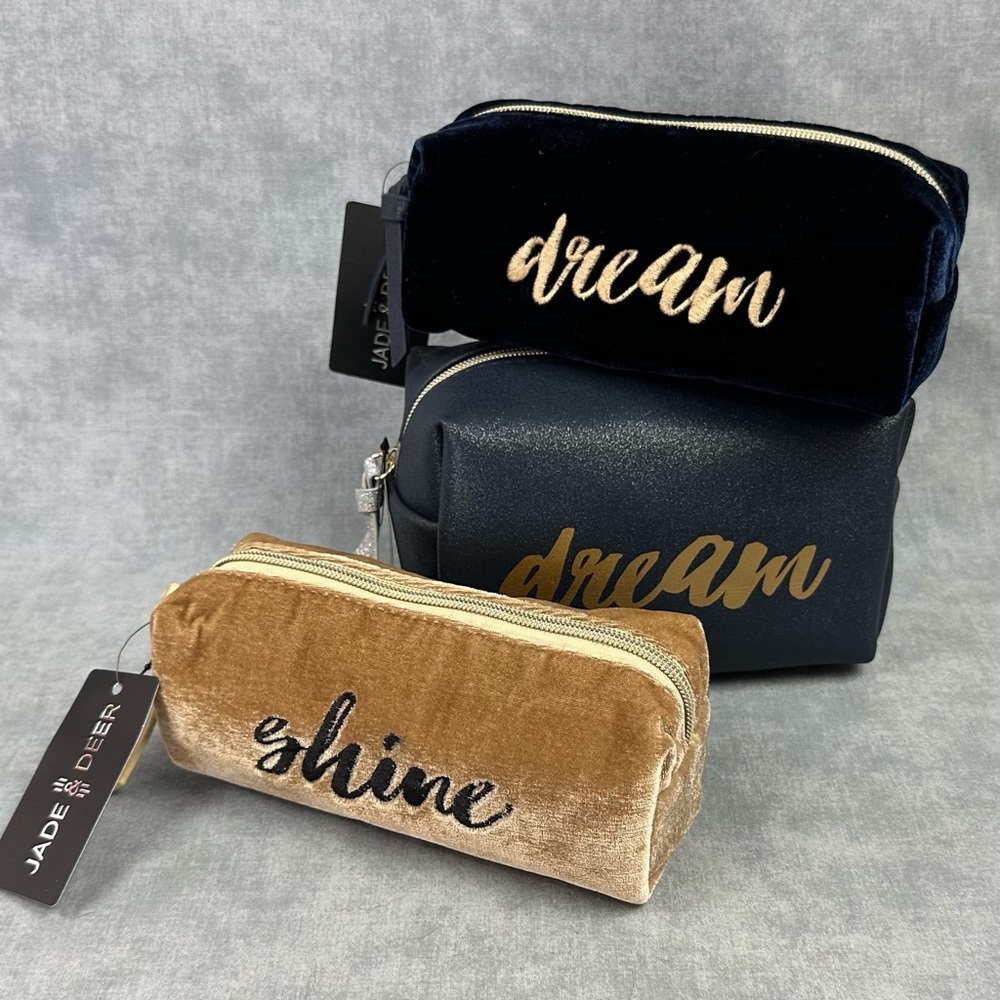 Jade & Deer Cosmetic Bag set, second of 3 sets available